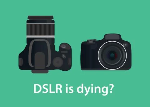 Dslr digital camera is dying or die because of the technology Stock Illustration
