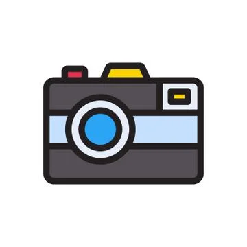 DSLR flat color icon Stock Illustration