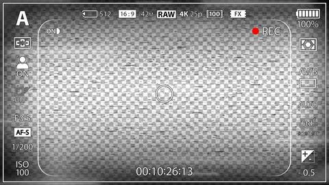 DSLR mirrorless camera rec overlay. Recorder cam display frame. Video or photo Stock Illustration