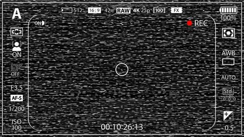 DSLR mirrorless camera rec overlay. Recorder cam display frame. Video or photo Stock-Illustration