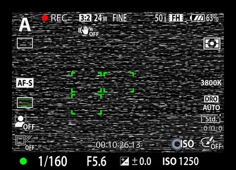 DSLR mirrorless camera rec overlay. Recorder cam display frame. Video or photo Stock Illustration