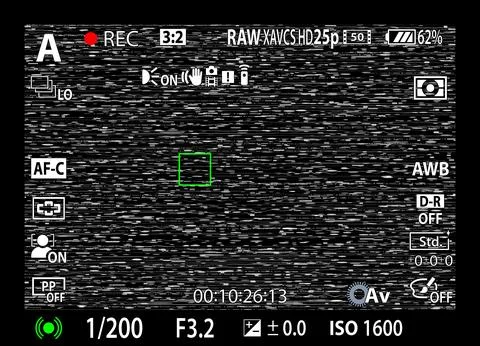 DSLR mirrorless camera rec overlay. Recorder cam display frame. Video or photo Stock Illustration