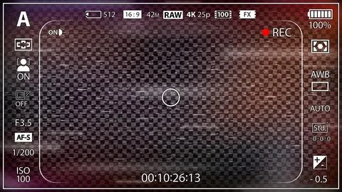 DSLR mirrorless camera rec overlay. Recorder cam display frame. Video or photo Stock Illustration