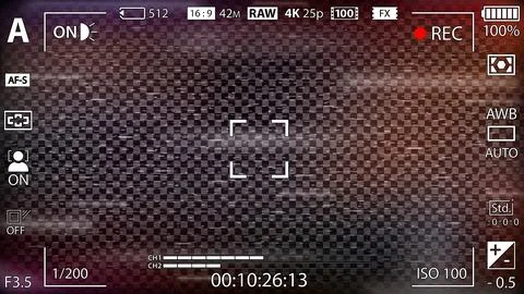 DSLR mirrorless camera rec overlay. Recorder cam display frame. Video or photo Illustration