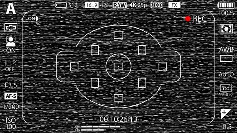 DSLR mirrorless camera rec overlay. Recorder cam display frame. Video or photo Stock Illustration
