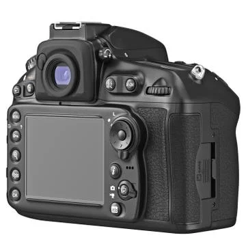 DSLR photo camera, back view Stock Illustration