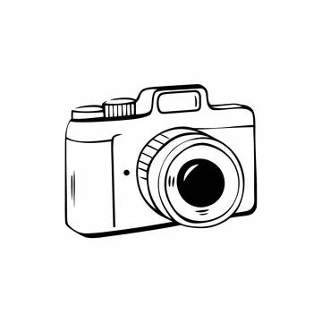 DSLR Photo Camera Flat Vector Design Illustrazione stock