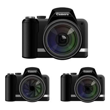 Dslr photo camera vector design illustration isolated on background Illustrazione stock