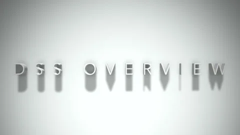 Dss overview 3D title animation white text on a white background Stock Footage 299702073