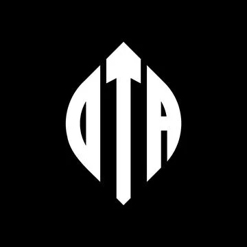 DTA circle letter logo design with circle and ellipse shape. DTA ellipse lett Stock Illustration