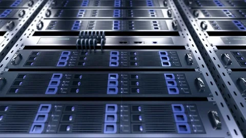 Dta servers while working. Perfect technology background. Loopable. Stock Footage 79070961