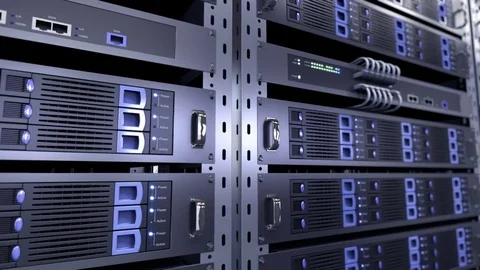 Dta servers while working. Perfect technology background. Loopable. Stock Footage 80630525
