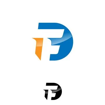 DTF Abstract initial monogram letter alphabet logo design Stock Illustration