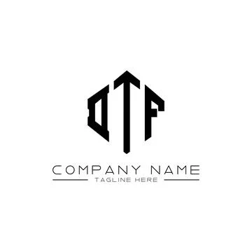 DTF letter logo design with polygon shape. DTF polygon and cube shape logo .. Stock Illustration