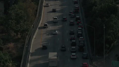 DTLA 20240724 drone-dolly-freeway-downtown-city 20240724180050 0006 Stock Footage 325701259