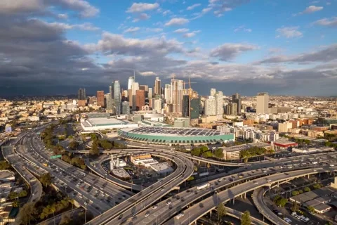 DTLA Cloudy Day Video stock 219524630