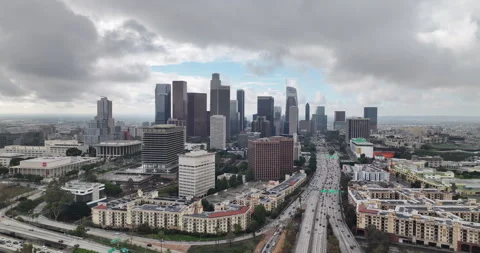 DTLA Cloudy Day Stock Footage 263901962