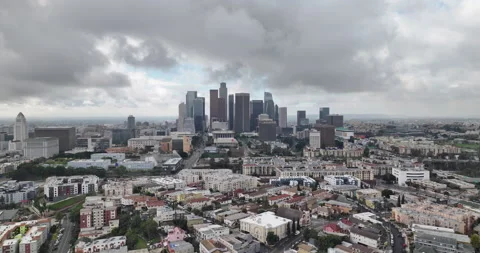 DTLA Cloudy Day Stock Footage 263903887