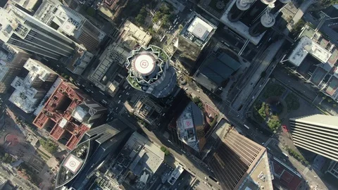 DTLA Down Town Drone Los Angeles California Stock Footage 124939888
