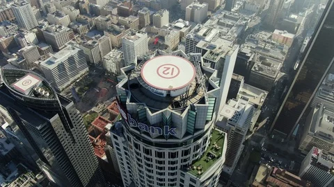DTLA Down Town Drone Los Angeles California Stock Footage 124939968