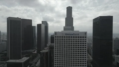 DTLA skyline overcast Stock Footage 285259389
