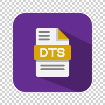 Dts audio file flat icons, format, file type,document, extension symbol Illustrazione stock
