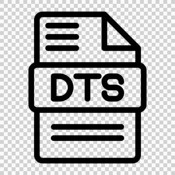 Dts file type icons. Audio extension icon outline design. Vector Illustrations. Stock Illustration