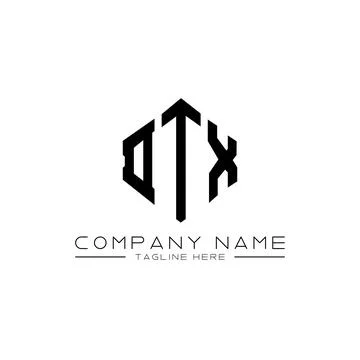 DTX letter logo design with polygon shape. DTX polygon and cube shape logo .. Stock Illustration