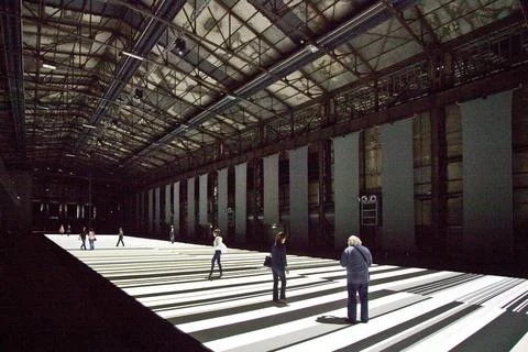 DU LP-Nord test pattern 04.tif Menschen in der Audiovisuellen Installation... Stock Photos