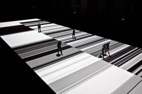 DU LP-Nord test pattern 11.tif Menschen in der Audiovisuellen Installation... Stock Photos