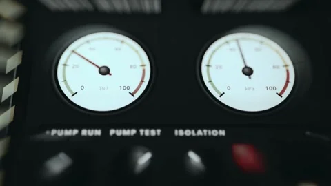 Dual Analog Pump and Isolation Gauges Stock Footage 338333200