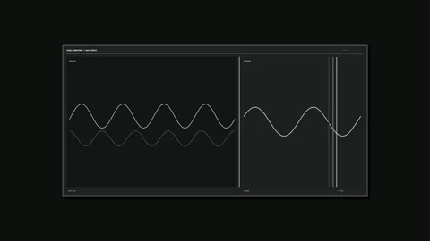 Dual Aperture Waveform HUD Seamless Loop Stock Footage 342289850