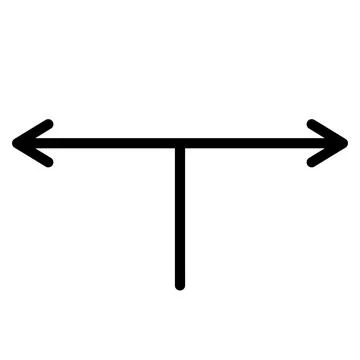 Dual arrow icon in linear style. Stock Illustration