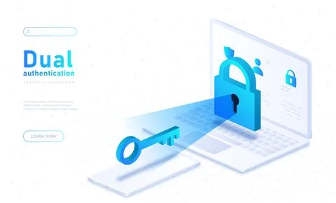 Dual authentication concept イラスト素材