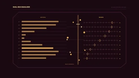 Dual-Bus Equalizer Status HUD Seamless Loop Stock Footage 342145182