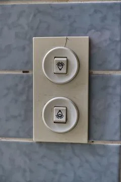 Dual Button Panel for power for Light Up and Light below Stock Photos