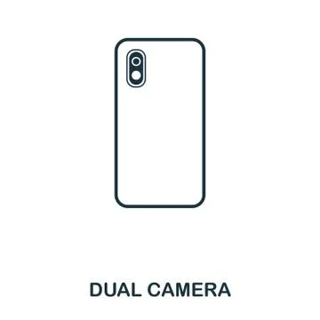 Dual Camera icon. Mobile app, printing, web site icon. Simple element sing Stock Illustration