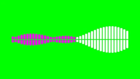 Dual color digital audio waveform visualization on a bright green background Video stock 340266726