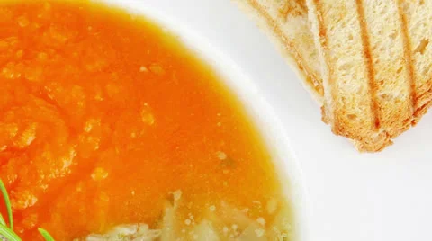 Dual components vegetable soup 스톡 동영상 25097704