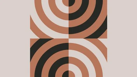 Dual Concentric Geometric Layout Background Stock Illustration