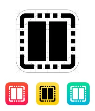 Dual Core CPU icon. Vector illustration Stock Illustration