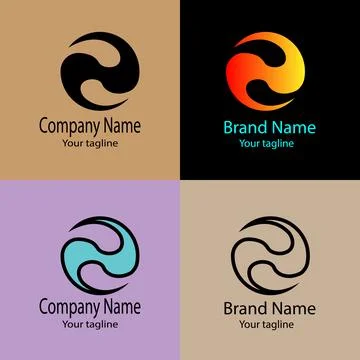 Dual Current logo design Stock Illustration