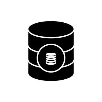 Dual Database Connection Black Filled Style Icon Stock Illustration