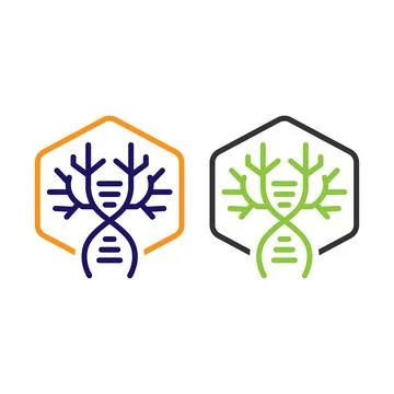 Dual DNA Structure Representing Nature, Science and Environmental Balance Illustrazione stock