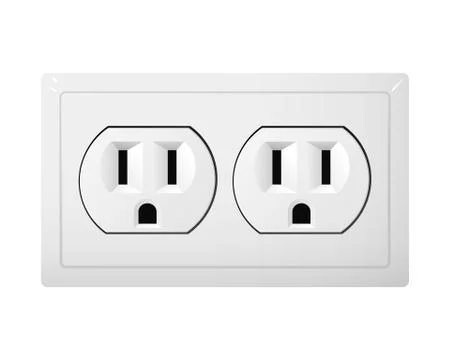 Dual electrical socket Type B. Receptacle from Canada. Stock Illustration