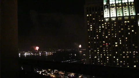 Dual explosions in harbor Stock Footage 478149