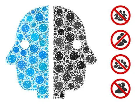 Dual Face Collage of CoronaVirus Elements Stock Illustration
