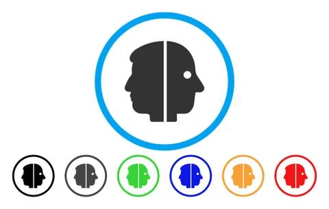 Dual Face Rounded Icon Illustrazione stock