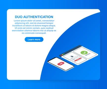 Dual Factor Authentication concept based isometric design, laptop with login  Stock Illustration