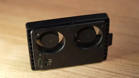 Dual fan for cooling the camera Stock Footage 316489075